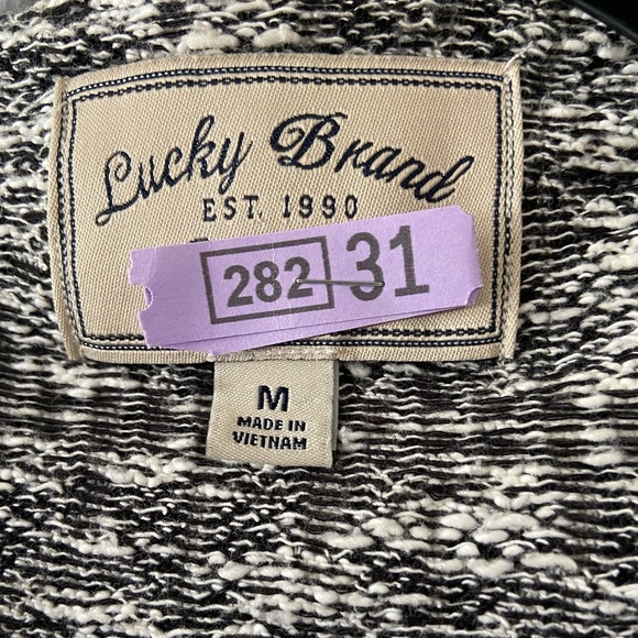 Lucky Brand Knit Jacket Black & White Long Size M - Picture 2 of 10